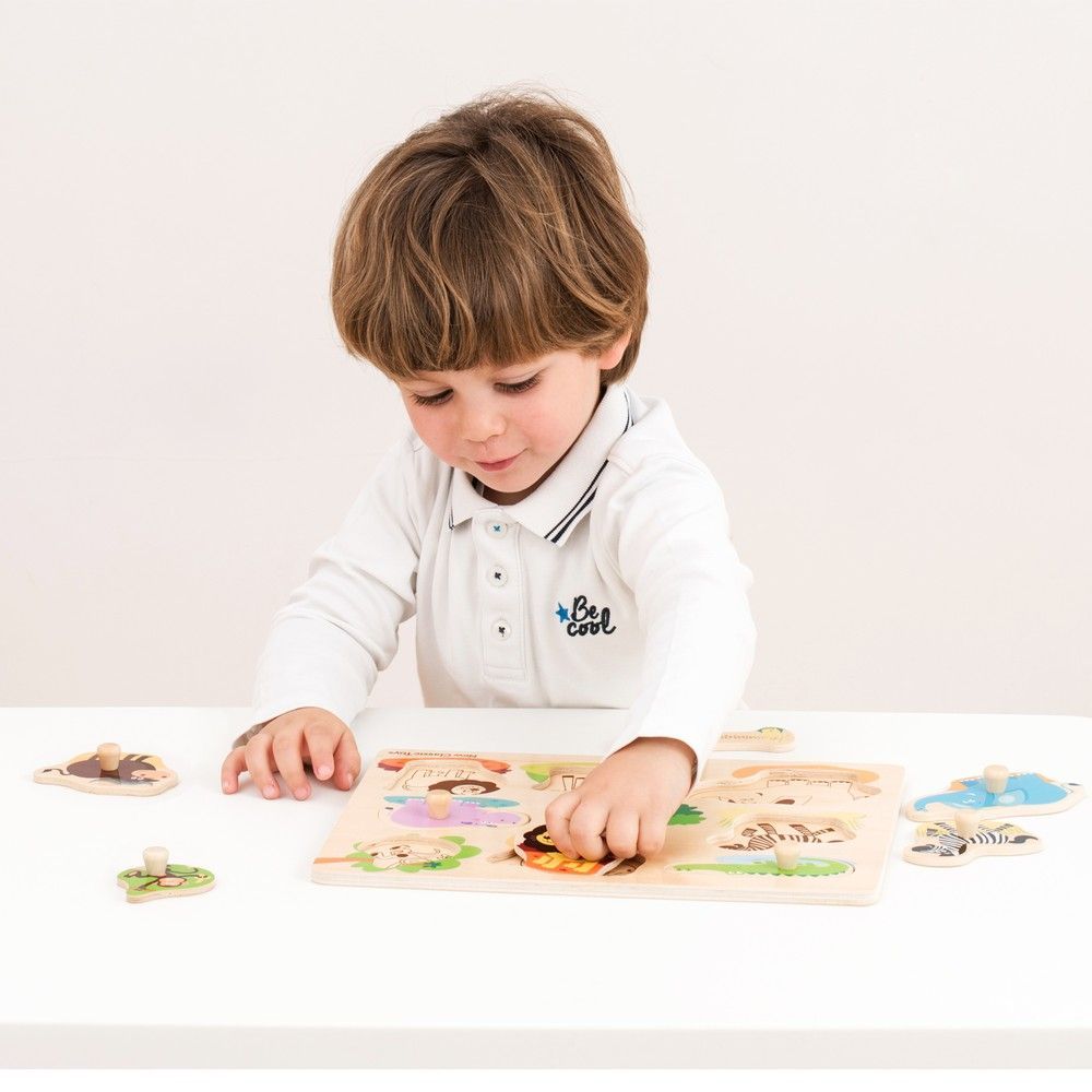 Пазл Сафари, New Classic Toys, деревянный, 8 частей, арт. 10431 8718446104313 фото