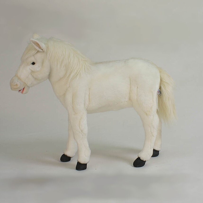 Hansa® | Карликовий кінь (білий), 70 см., реалістична м'яка іграшка Hansa Toys (5451)