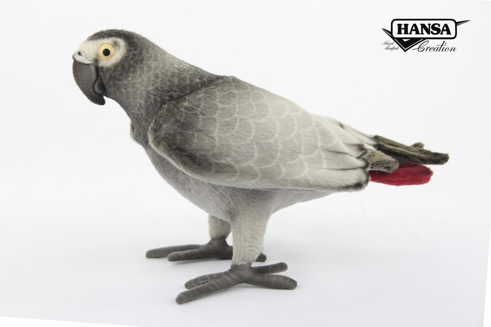 Hansa® | Мягкая игрушка Попугай серый африканский, L. 23см, HANSA (7986)