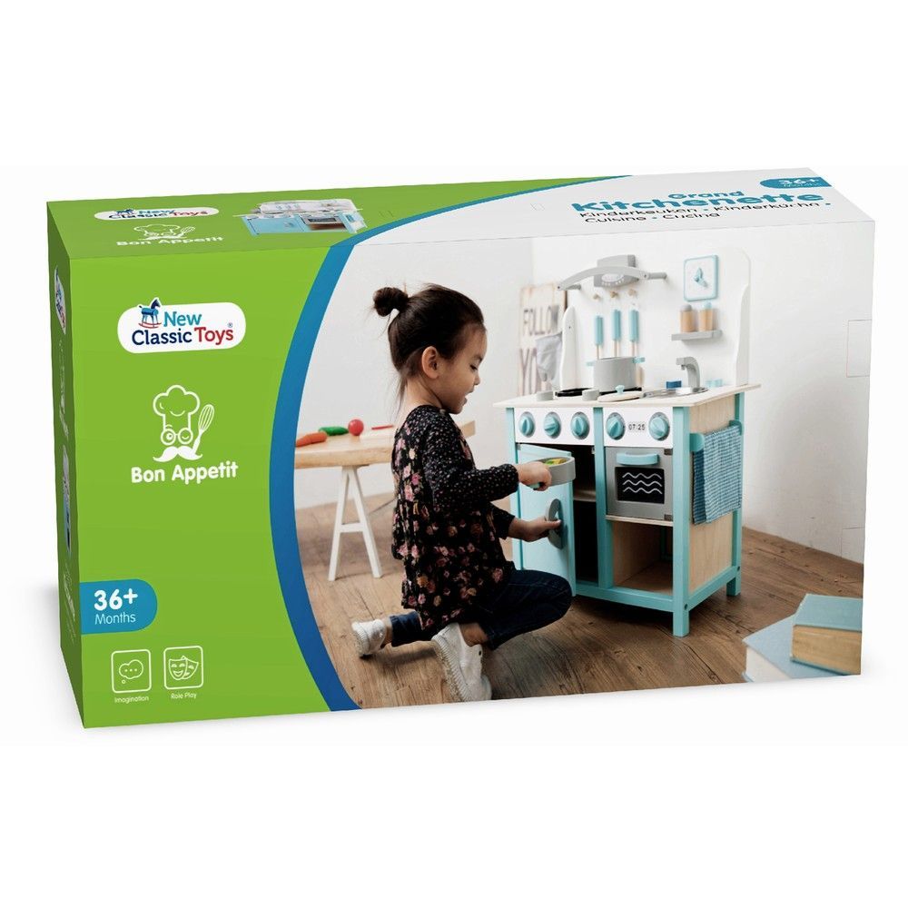 Детская игровая Кухня New Classic Toys, серия Bon Appetit, голубая DeLuxe 8718446110635 фото