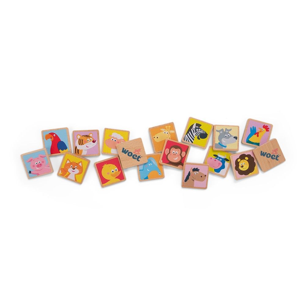 Детская игра, развивающая память Животные, New Classic Toys, деревянная, арт. 10830 8718446108304 фото