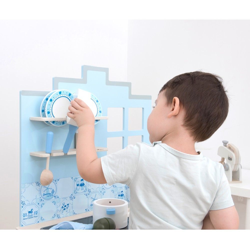 Детская игровая Кухня New Classic Toys, серия Delft, голубая 8718446110697 фото