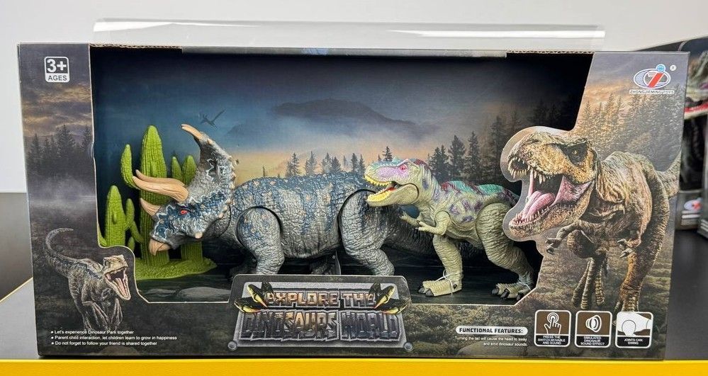Набір 2шт Трицератопс та Тиранозавр зі звуковим ефектом, Dino Toys (57815) 2986096057815 фото