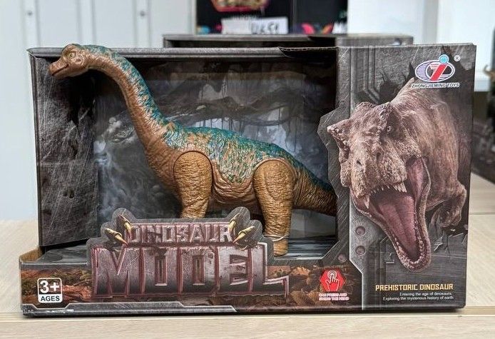 Фигурка Брахиозавр, движущаяся коричнево-синий 26х10х15см, Dino Toys (57303) 2986096057303 фото