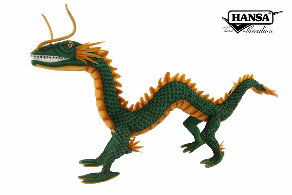 Hansa® | Мягкая игрушка Дракон зеленый без рогов, L. 80см, HANSA (8527)
