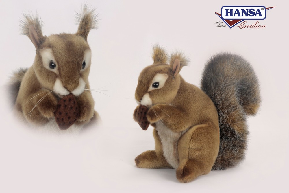 Hansa® | Мягкая игрушка Белка с орешком, H. 22см, HANSA (2037)