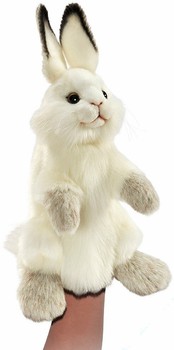 Hansa® | Белый кролик, игрушка на руку, 34 см, реалистичная мягкая игрушка Hansa (7156)