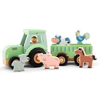 Игрушечный набор Трактор с прицепом и 5 животными, New Classic Toys (19362) 8718446119362 фото