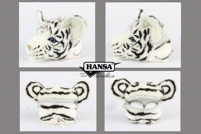 Hansa® | М'яка іграшка Сумка для гольфу Білий тигр без брелока, W. 17см, HANSA (8471)