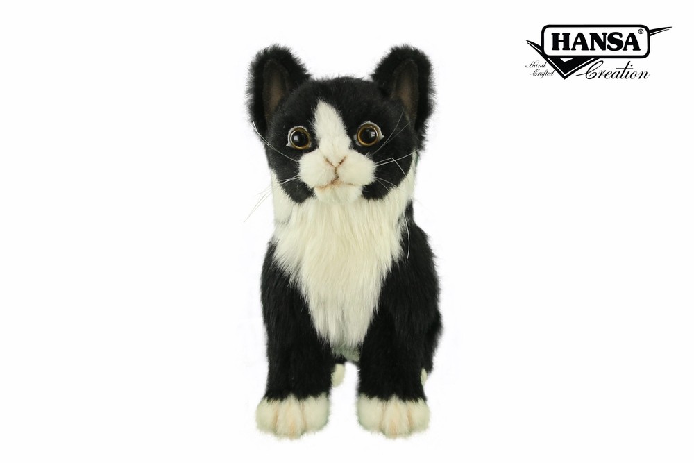 Hansa® | М'яка іграшка Кіт чорно-білий, L. 20см, HANSA (8555)