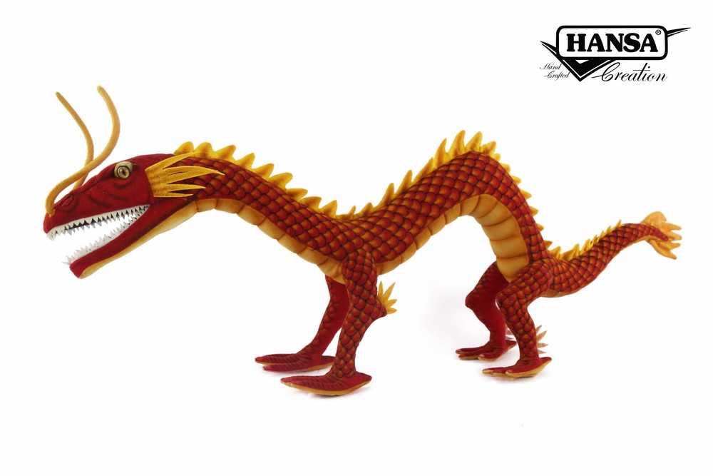 Hansa® | Мягкая игрушка Дракон красный без рогов, L. 80см, HANSA (8528)
