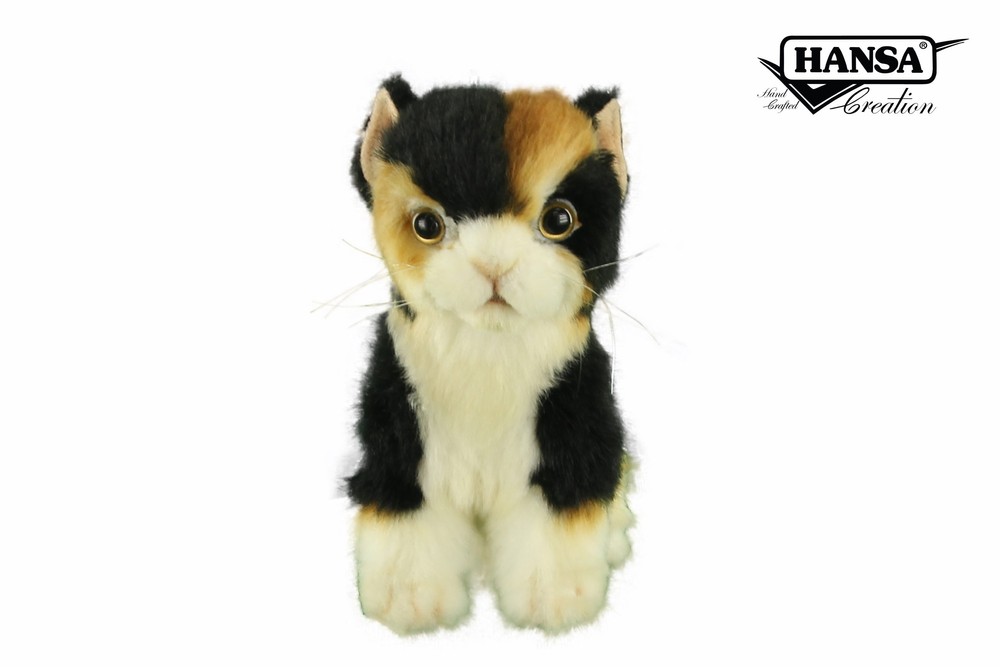Hansa® | М'яка іграшка Кіт коричнево-білий, L. 20см, HANSA (8556)