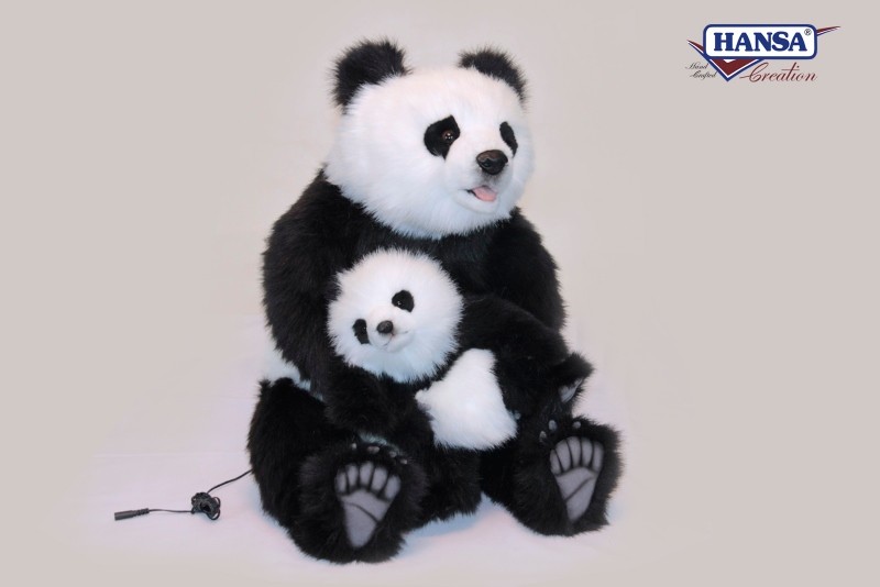 Hansa® | Анімована м'яка іграшка Панда з малюком, H. 82см, HANSA (0069)