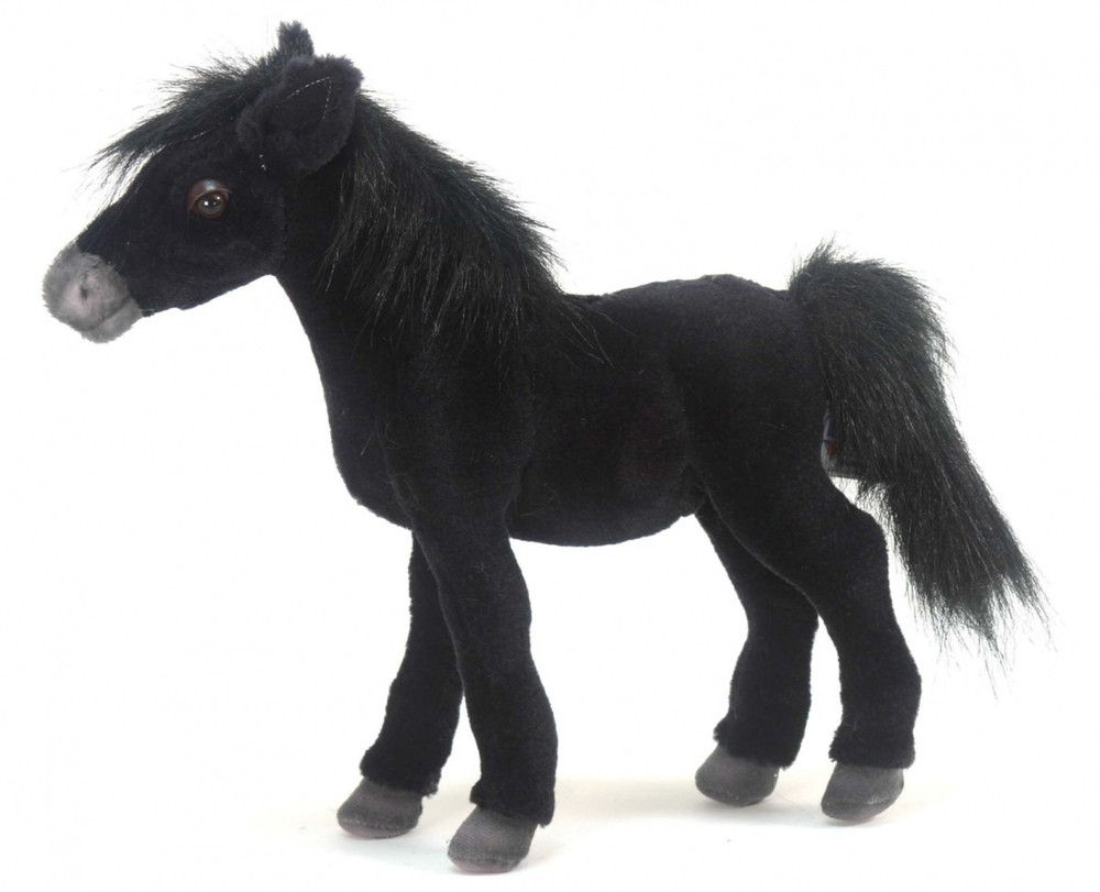Hansa® | Чорний жеребець (мініатюра), 28 см, реалістична м'яка іграшка Hansa Toys (5471)