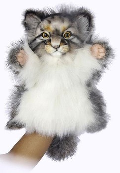 Hansa® | Манул дикий кот Hansa 40 см, реалистичная мягкая игрушка на руку (7519)