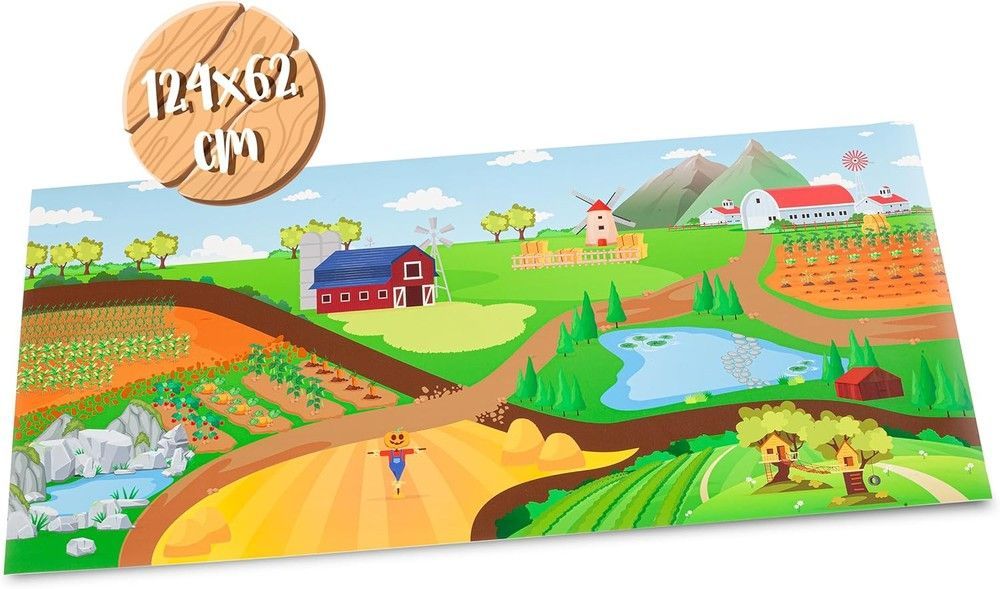 Дитячий ігровий килим-трек Ферма з тракторами та знаками, Molto (25806) 8410963258066 фото