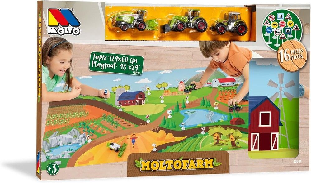 Дитячий ігровий килим-трек Ферма з тракторами та знаками, Molto (25806) 8410963258066 фото