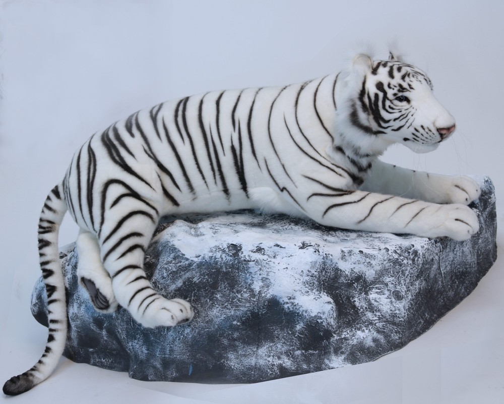 Hansa® | Анімована м'яка іграшка Білий тигр, що лежить, L. 110см, HANSA (0321)