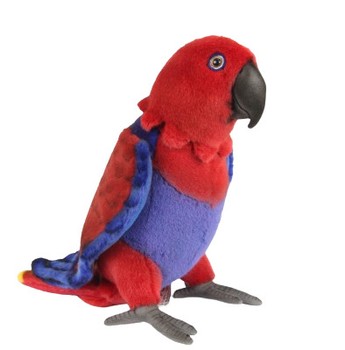 Hansa® | Мягкая игрушка Позующий Попугай зелено-красный (самка), L. 32см, HANSA (8383)