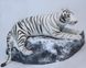 Hansa® | Анімована м'яка іграшка Білий тигр, що лежить, L. 110см, HANSA (0321) - фотографії