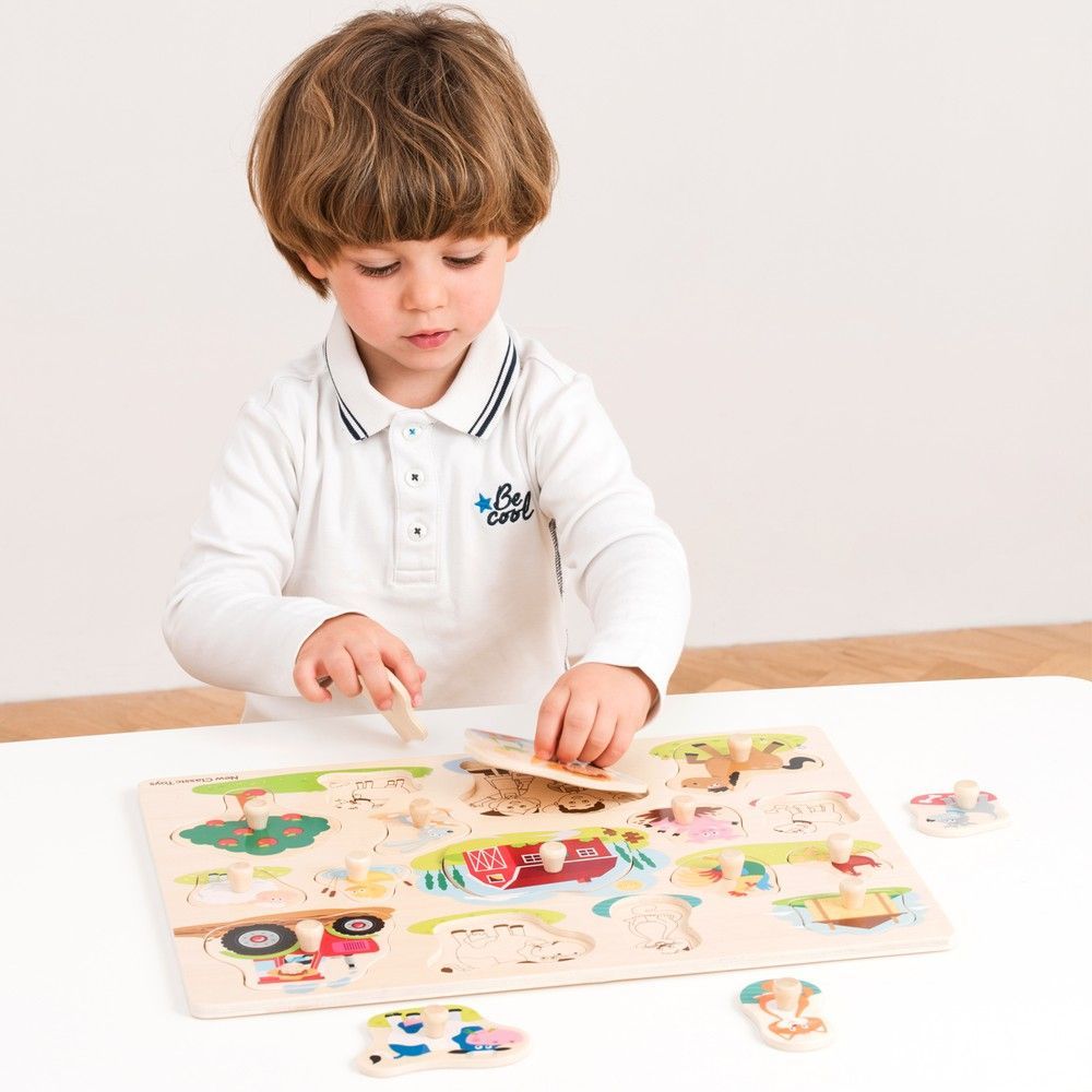 Пазл Ферма, New Classic Toys, деревянный, 16 частей, арт. 10440 8718446104405 фото