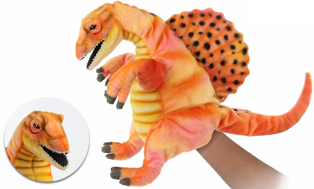 Hansa® | Спінозавр (Помаранчовий), серія Puppet, 42 см, реалістична м'яка іграшка Hansa Toys (7753)