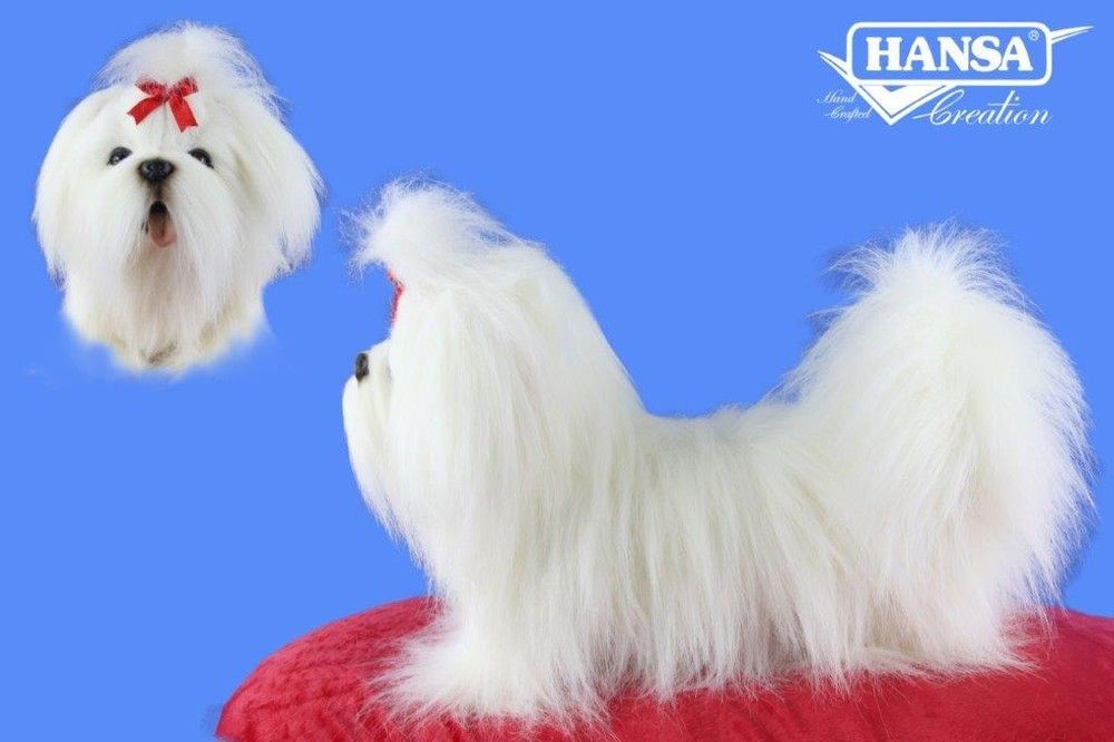 Hansa&reg; | М'яка іграшка Ши-тцу білий, що стоїть, L. 34см, HANSA (8398)