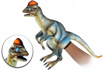 Hansa® | Дилофозавр, игрушка на руку, 50 см, реалистичная мягкая игрушка Hansa (7754)