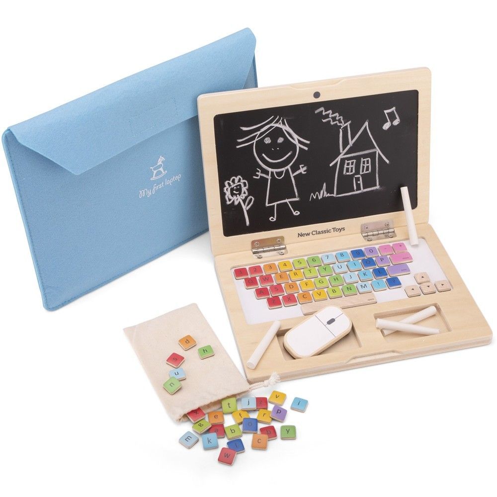 Игровой набор из дерева "Мой первый ноутбук", New Classic Toys (18270) 8718446182700 фото