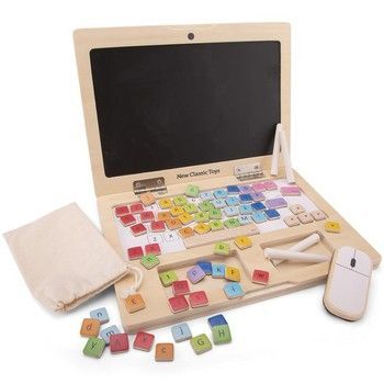 Игровой набор из дерева "Мой первый ноутбук", New Classic Toys (18270) 8718446182700 фото