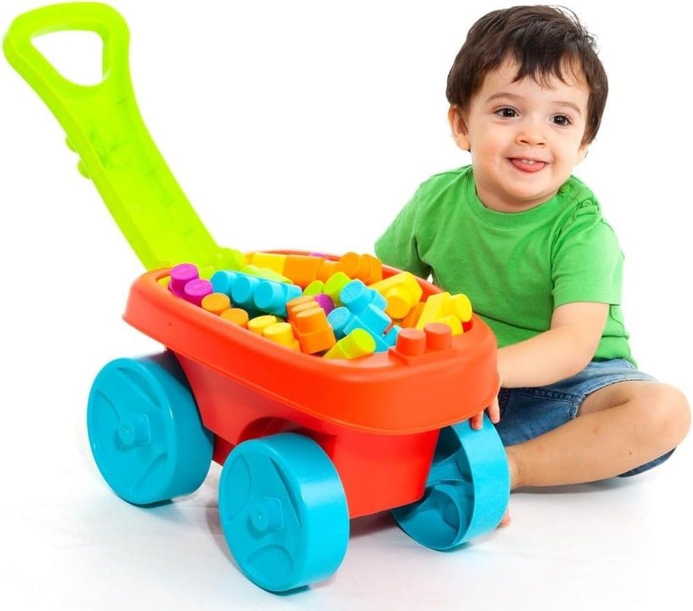 Игровая тележка с конструктором (20 деталей) красная, Molto (23460) 8410963234602 фото
