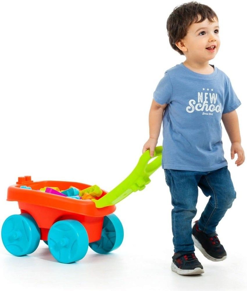 Игровая тележка с конструктором (20 деталей) красная, Molto (23460) 8410963234602 фото