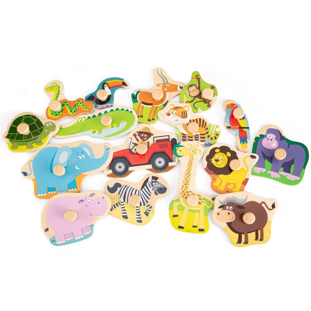Пазл Сафари, New Classic Toys, деревянный, 16 частей, арт. 10441 8718446104412 фото