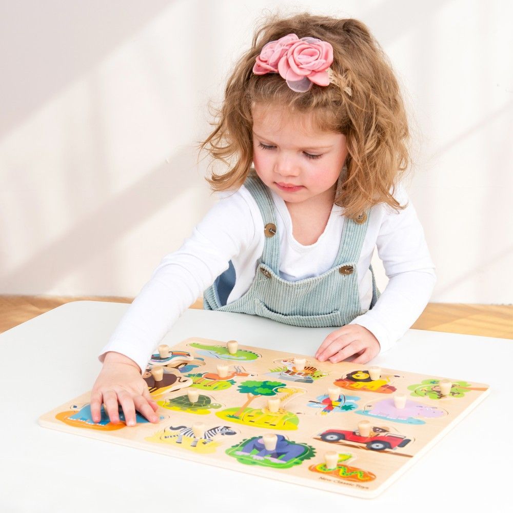 Пазл Сафари, New Classic Toys, деревянный, 16 частей, арт. 10441 8718446104412 фото