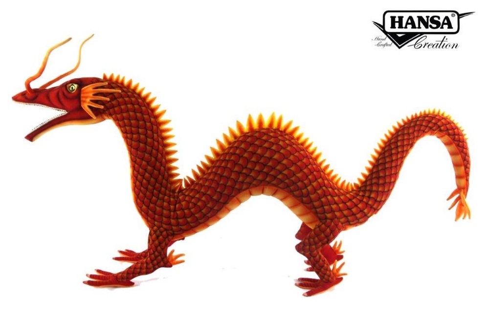 Hansa® | Мягкая игрушка Дракон красный без рогов, L. 145см, HANSA (8530)