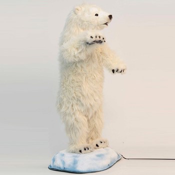 Hansa® | HANSA Мягкая игрушка-макет, роботизированная "Полярный медведь с медвежонком", 100 см, анимированная игрушка (0095)
