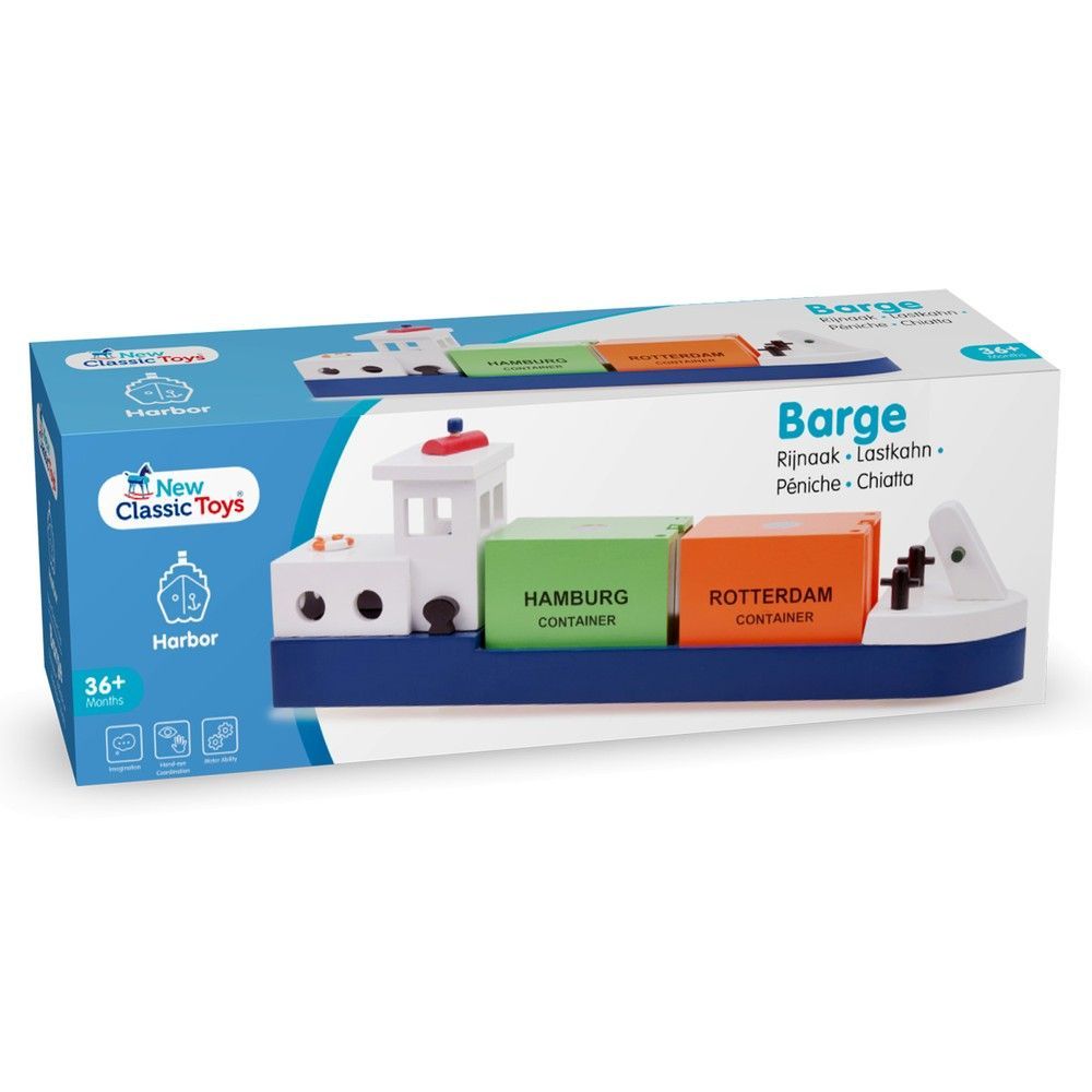 Ігровий набір "Баржа з 2 контейнерами" New Classic Toys 8718446109042 фото