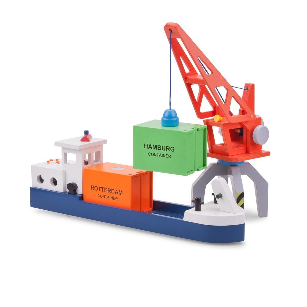 Ігровий набір "Баржа з 2 контейнерами" New Classic Toys 8718446109042 фото