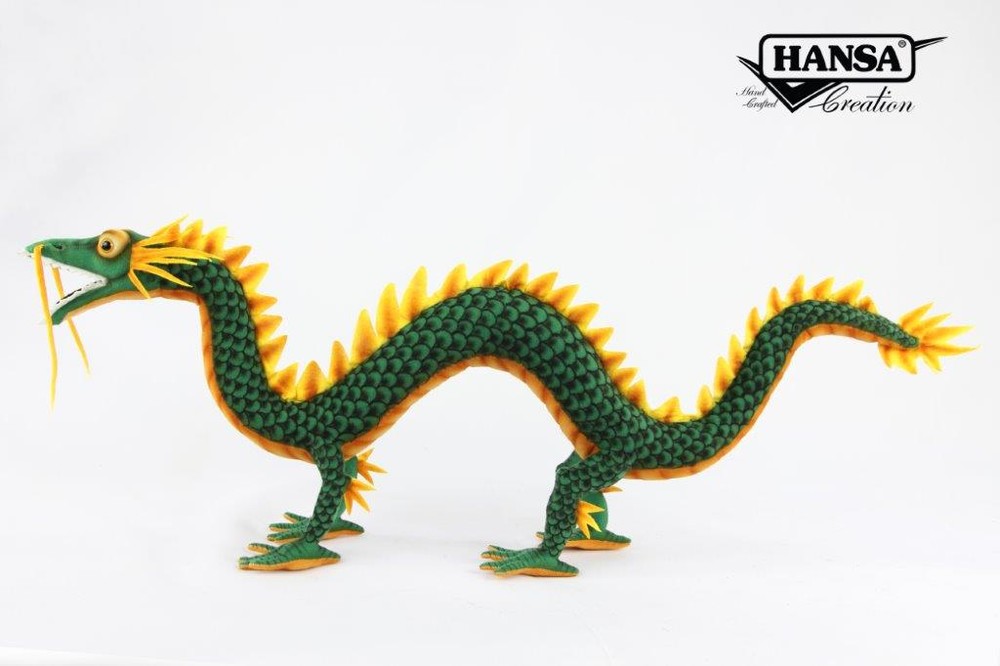 Hansa® | М'яка іграшка Дракон зелений, L. 60см, HANSA (8525)