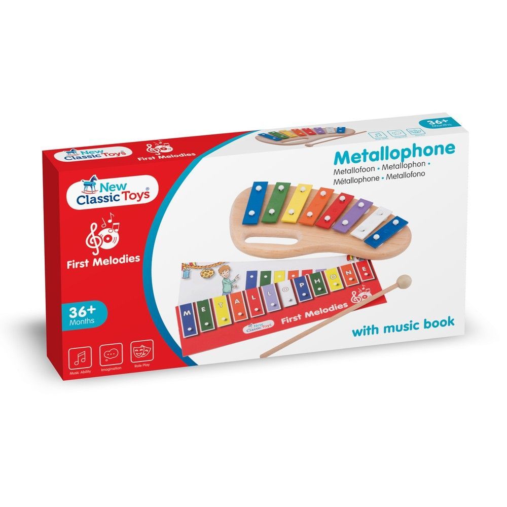 Дитячий металофон із музичною книгою 8 нот, New Classic Toys, 10210 від 3+ років 8718446102104 фото